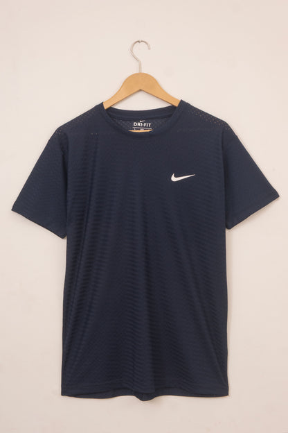 Blue Mesh Stretch Sports T‑Shirt – BeBold