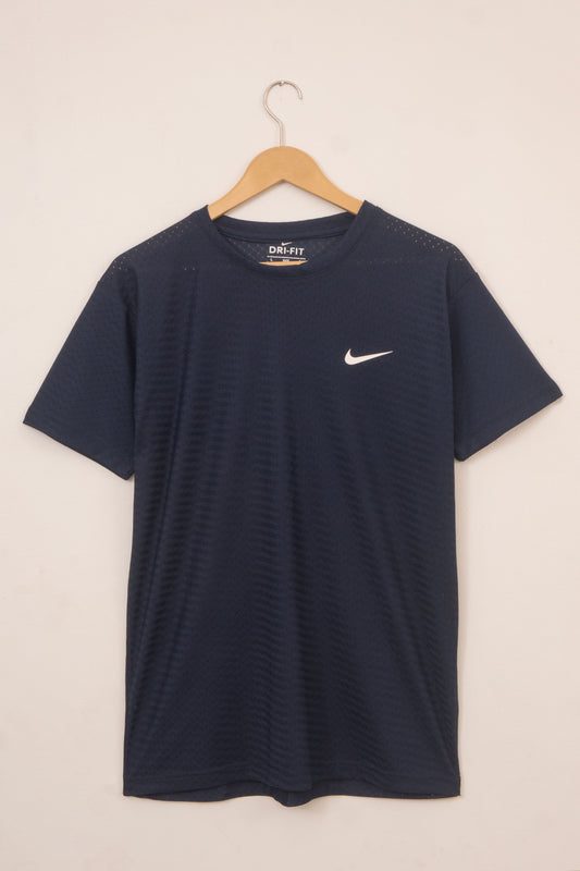 Blue Mesh Strech Sports T‑Shirt – BeBold