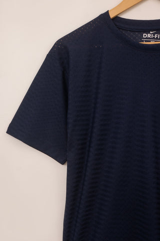 Blue Mesh Stretch Sports T‑Shirt – BeBold