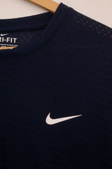 Blue Mesh Strech Sports T‑Shirt – BeBold