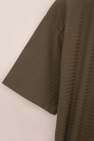 Olive Green Mesh Stretch Sports T‑Shirt – BeBold
