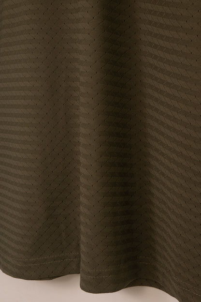 Olive Green Mesh Stretch Sports T‑Shirt – BeBold