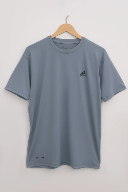 Gray Dri-fit 4 Way Stretch T‑Shirt-BeBold