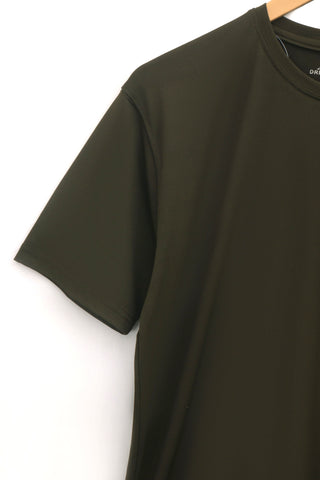 Olive Green Dri-fit 4 Way Stretch T‑Shirt-BeBold