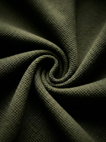 Popcorn Polo Shirt for Men | Sami Down Shoulder Relaxed Fit | Olive green