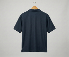 Popcorn Polo Shirt for Men | Sami Down Shoulder Relaxed Fit | Navy