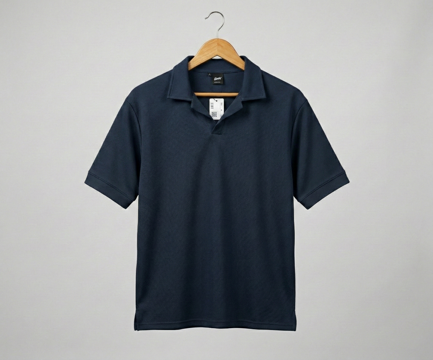 Popcorn Polo Shirt for Men | Sami Down Shoulder Relaxed Fit | Navy