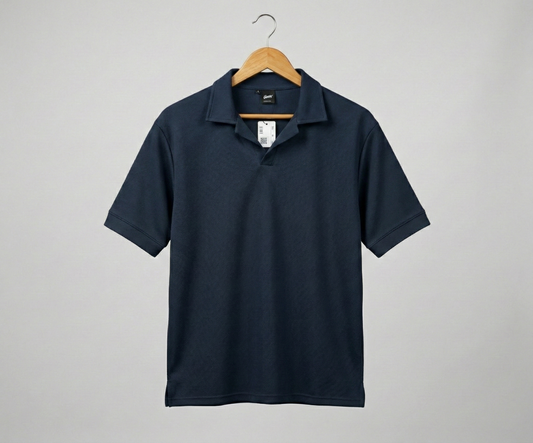 Popcorn Polo Shirt for Men | Sami Down Shoulder Relaxed Fit | Navy