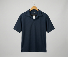 Popcorn Polo Shirt for Men | Sami Down Shoulder Relaxed Fit | Navy