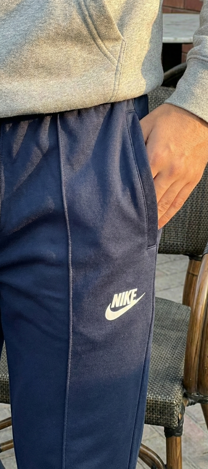 Navey Blue Premium Interlock Trousers-BeBold