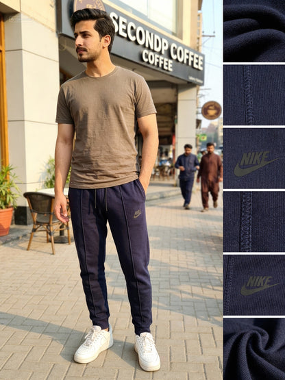 Charcoal black Premium Interlock Trousers-BeBold