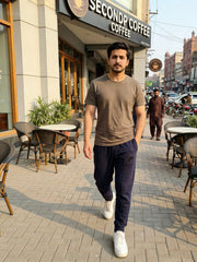 Charcoal black Premium Interlock Trousers-BeBold