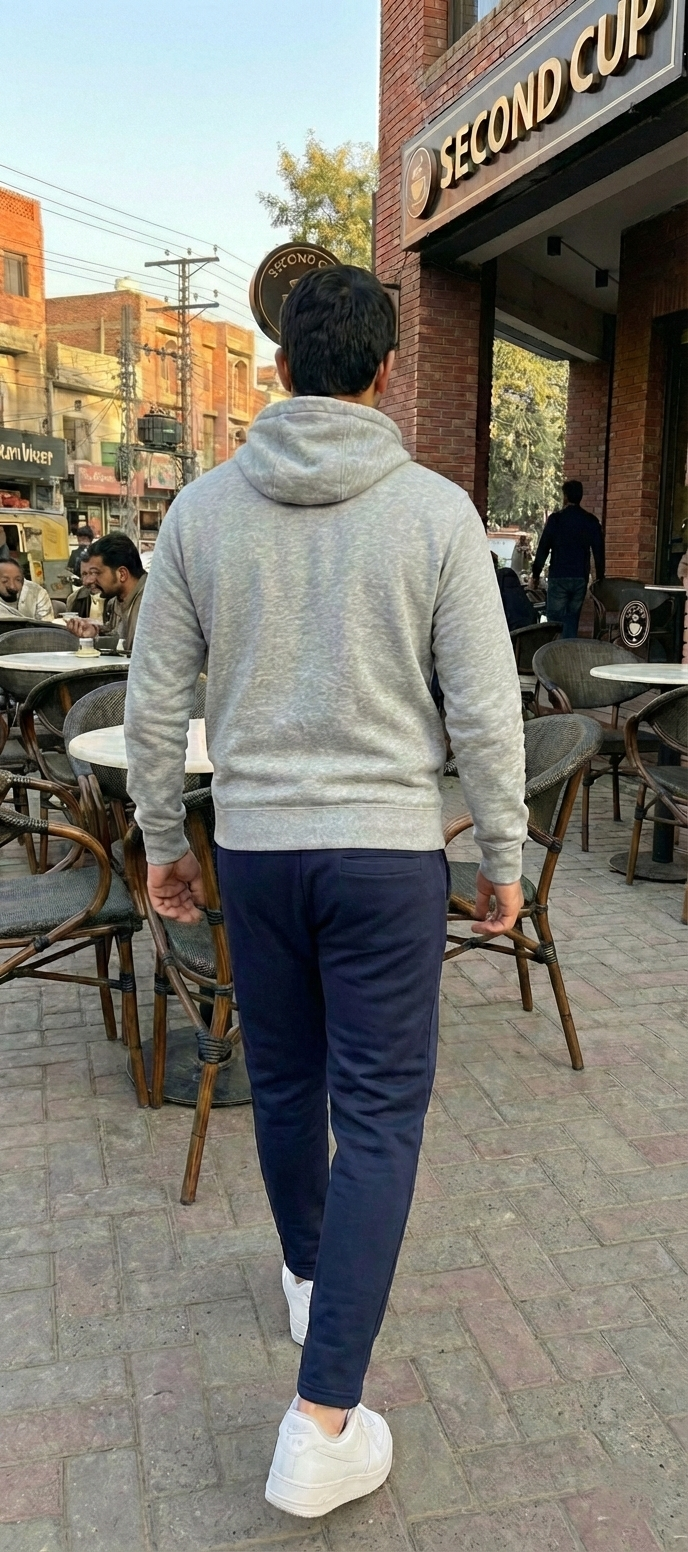 Navey Blue Premium Interlock Trousers-BeBold