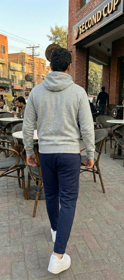 Navey Blue Premium Interlock Trousers-BeBold