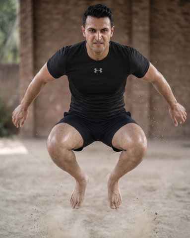 Imported 4-Way Stretch Dry Fit T-Shirt | Black