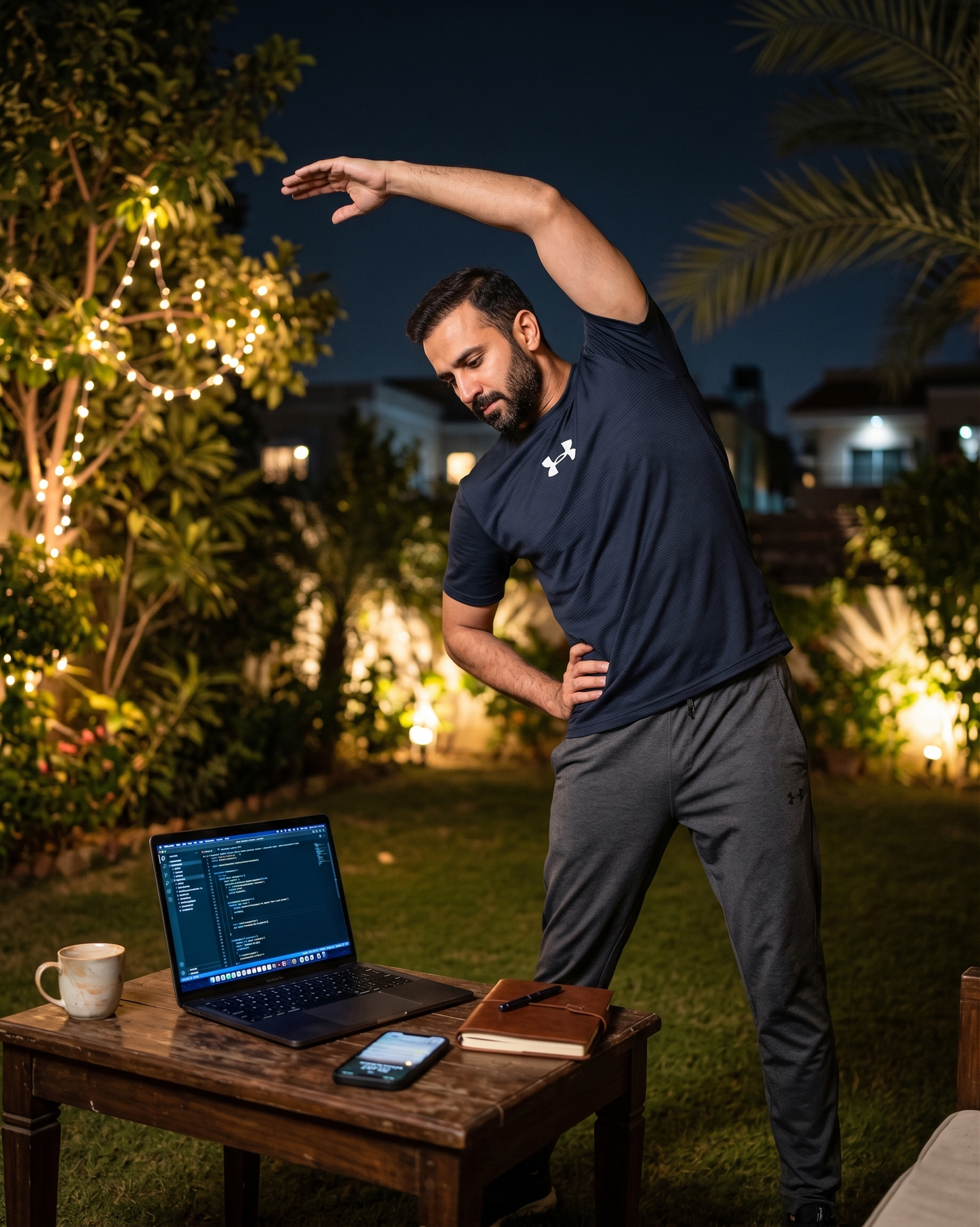 Imported 4-Way Stretch Dry Fit T-Shirt | Navey Blue