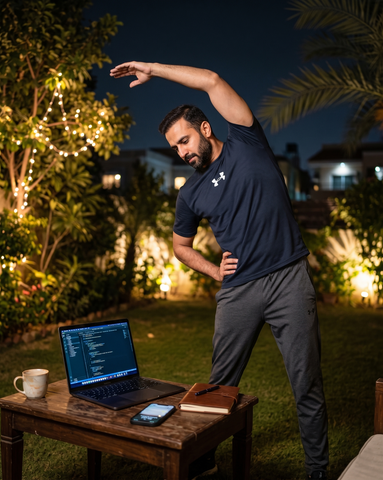 Imported 4-Way Stretch Dry Fit T-Shirt | Navey Blue