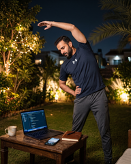 Imported 4-Way Stretch Dry Fit T-Shirt | Navey Blue