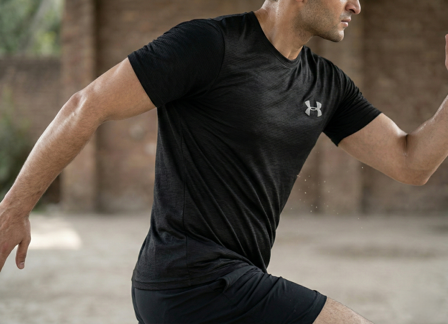 Imported 4-Way Stretch Dry Fit T-Shirt | Black