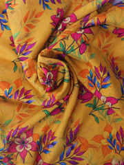 Bebold Digital Printed Bana Doria Lawn 2-PC Unstitched | Floral Yellow & Pink