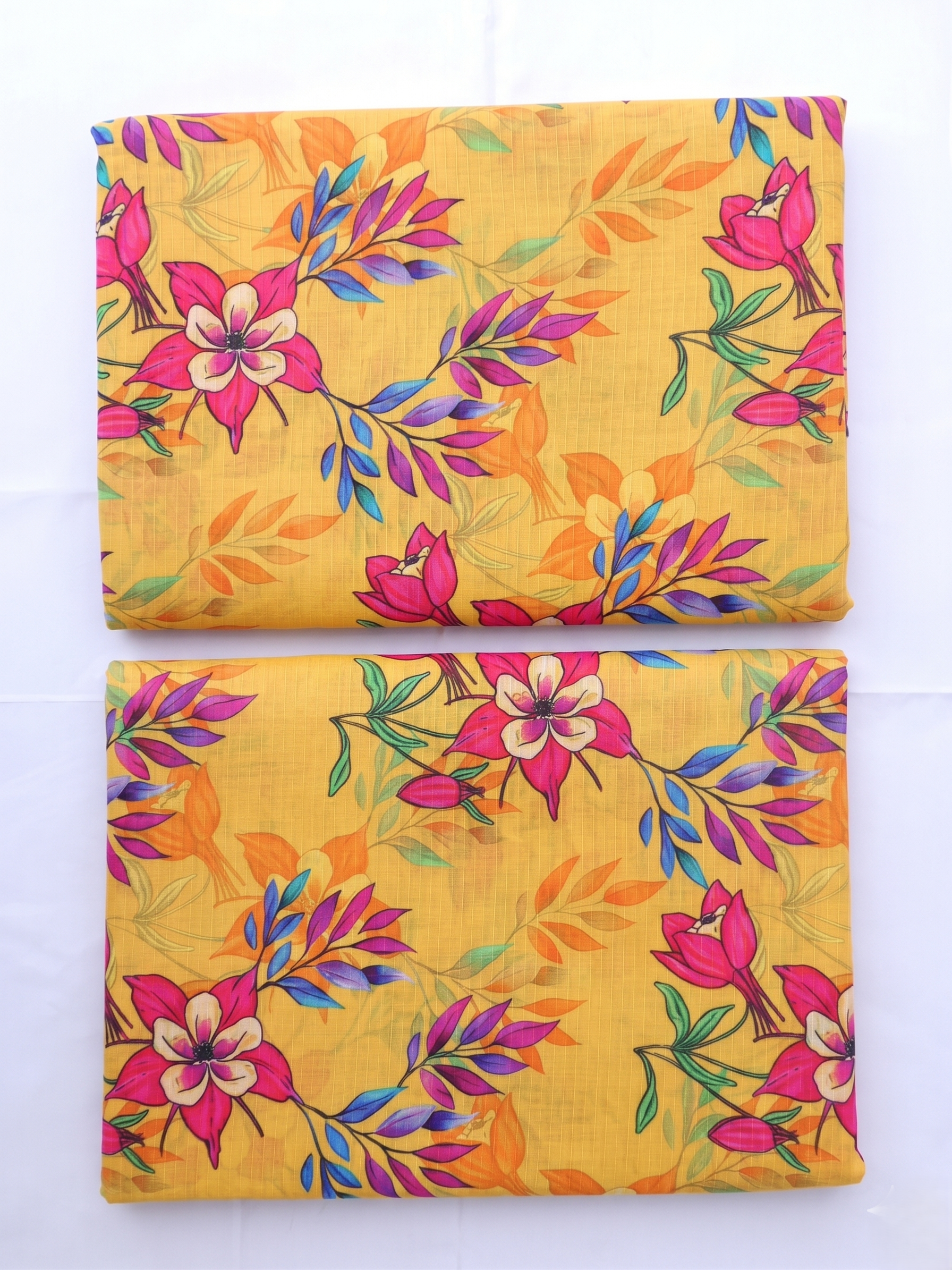 Bebold Digital Printed Bana Doria Lawn 2-PC Unstitched | Floral Yellow & Pink