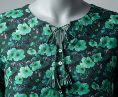 Bebold Digital Printed Bana Doria Lawn 2-PC Unstitched | Floral Green&Black