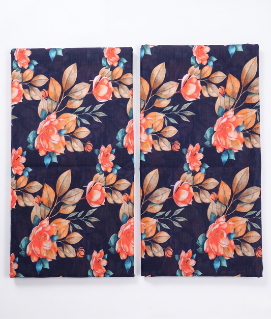 Bebold Digital Printed Bana Doria Lawn 2-PC Unstitched | Floral Navey&golden