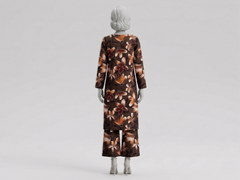 Bebold Digital Printed Bana Doria Lawn 2-PC Unstitched | Flora Coffe Brown