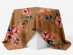 Bebold Digital Printed Bana Doria Lawn 2-PC Unstitched | Floral Camel Brown