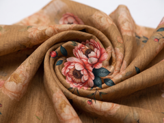 Bebold Digital Printed Bana Doria Lawn 2-PC Unstitched | Floral Camel Brown
