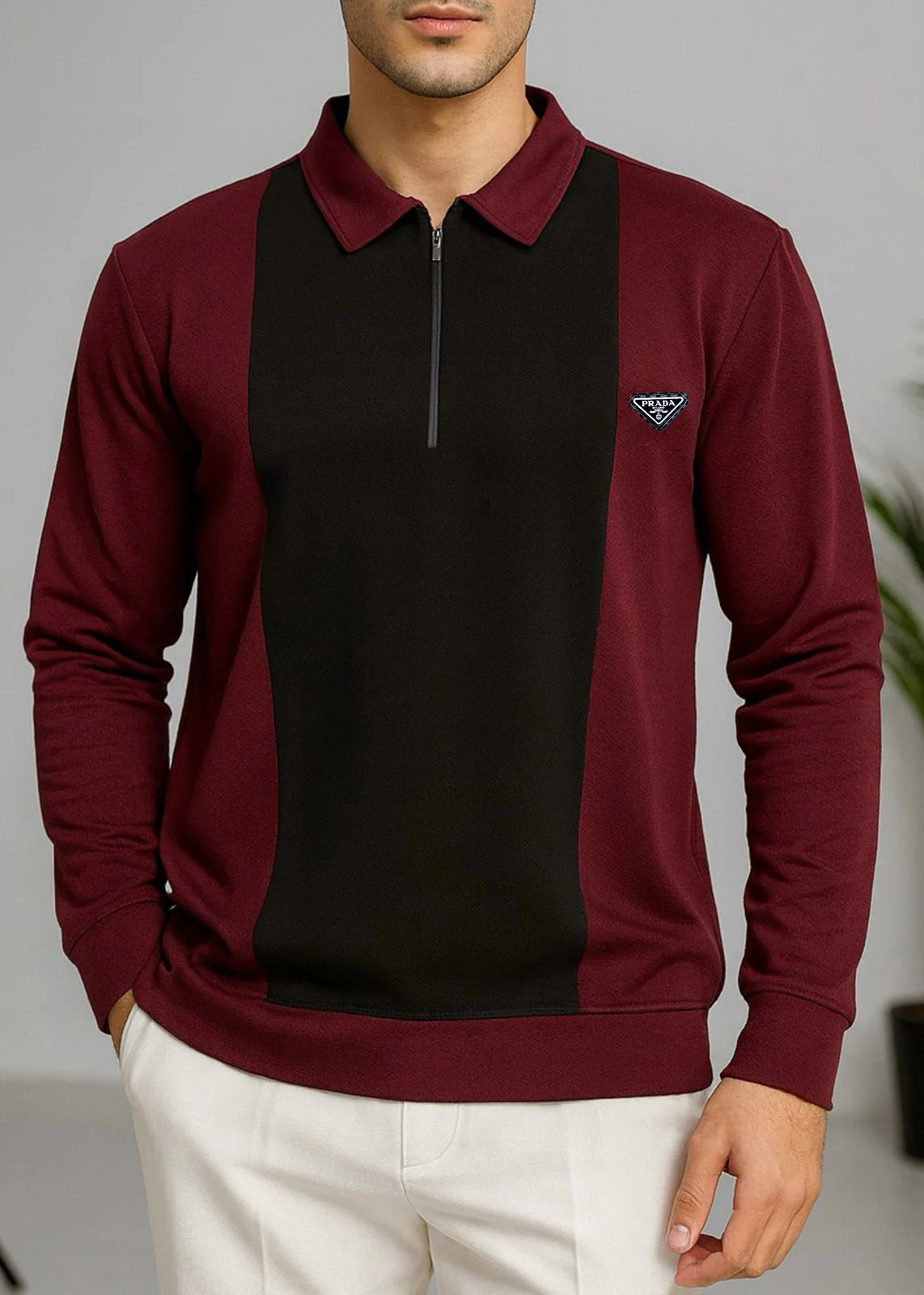 Maroon Premium Polo Full Sleeves Shirt - Bebold