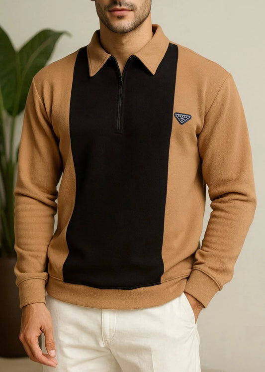 Brown Premium Polo Full Sleeves Shirt - Bebold