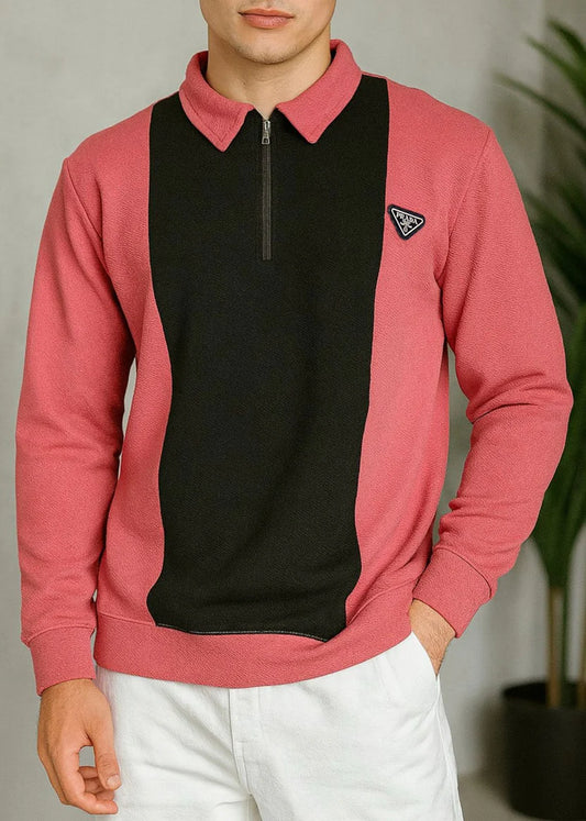 Pink Premium Polo Full Sleeves Shirt - Bebold