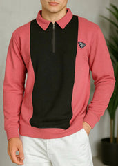 Pink Premium Polo Full Sleeves Shirt - Bebold