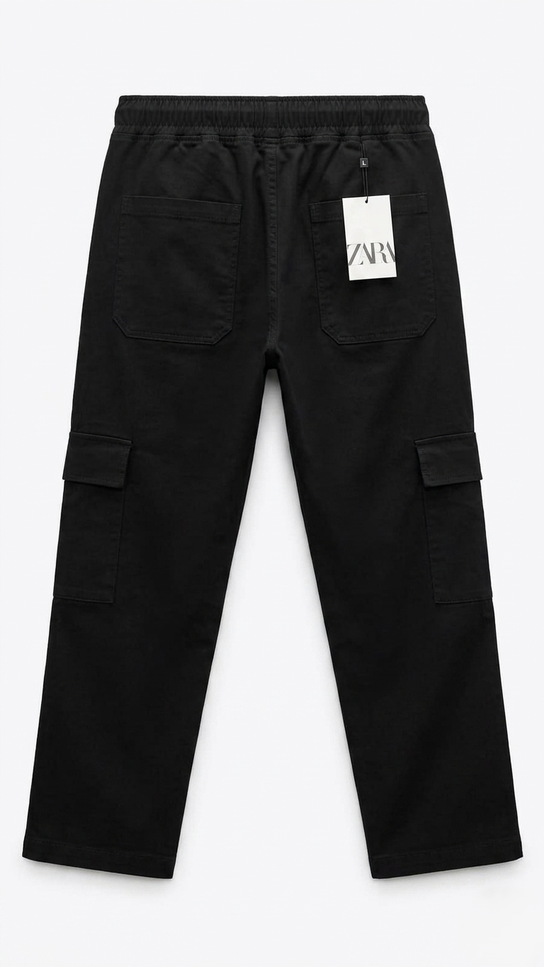 Premium Cargo Trouser Black Color - bebold