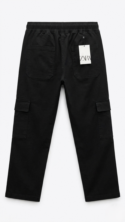 Premium Cargo Trouser Black Color - bebold