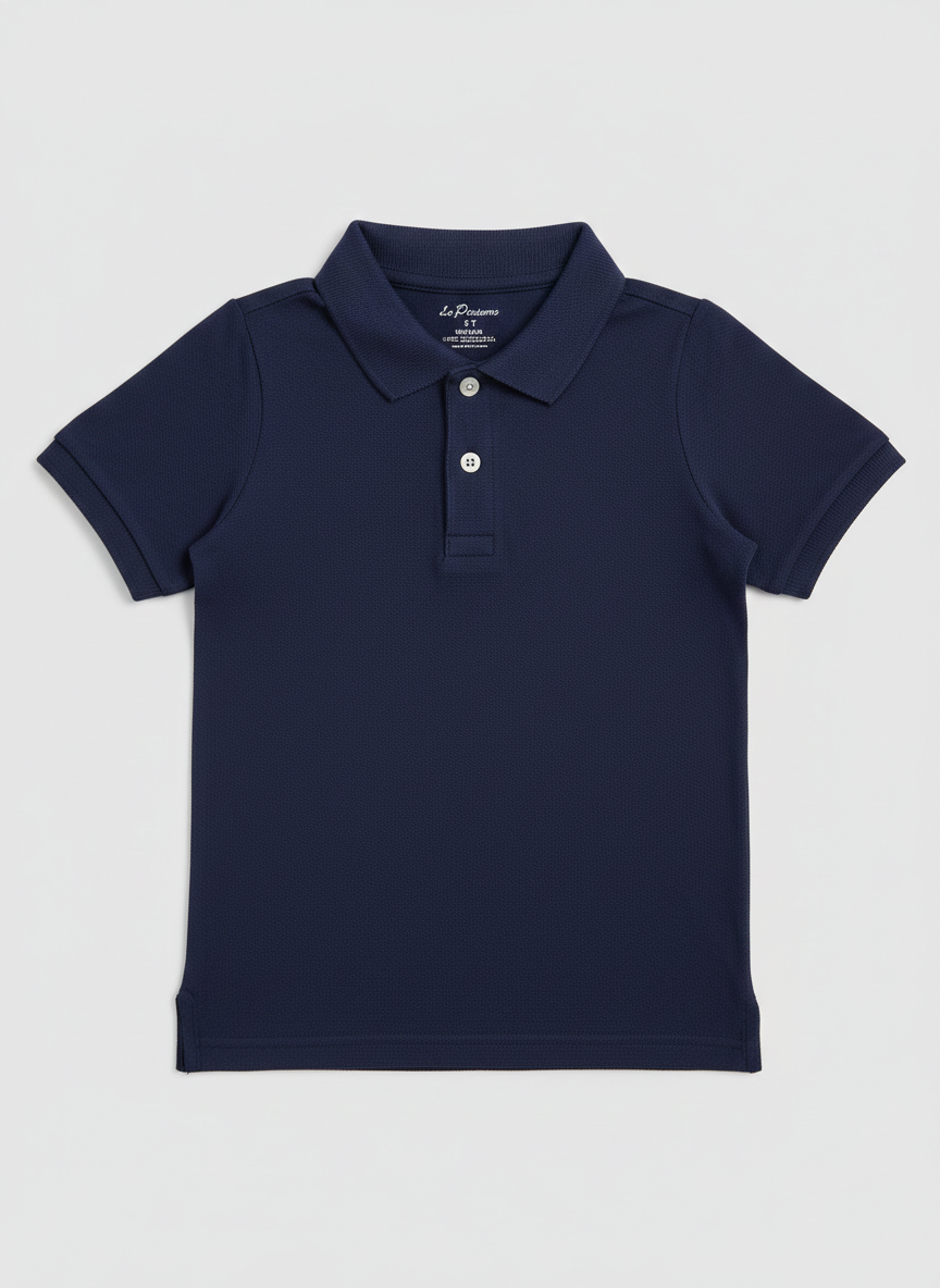 100% Cotton Blue Polo for Kids (9 Months - 5 Years) - Skin Friendly & Regular Fit