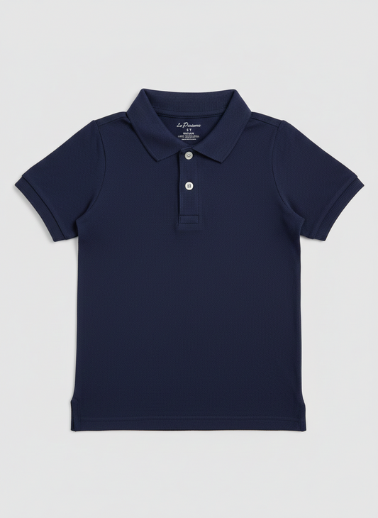 100% Cotton Blue Polo for Kids (9 Months - 5 Years) - Skin Friendly & Regular Fit