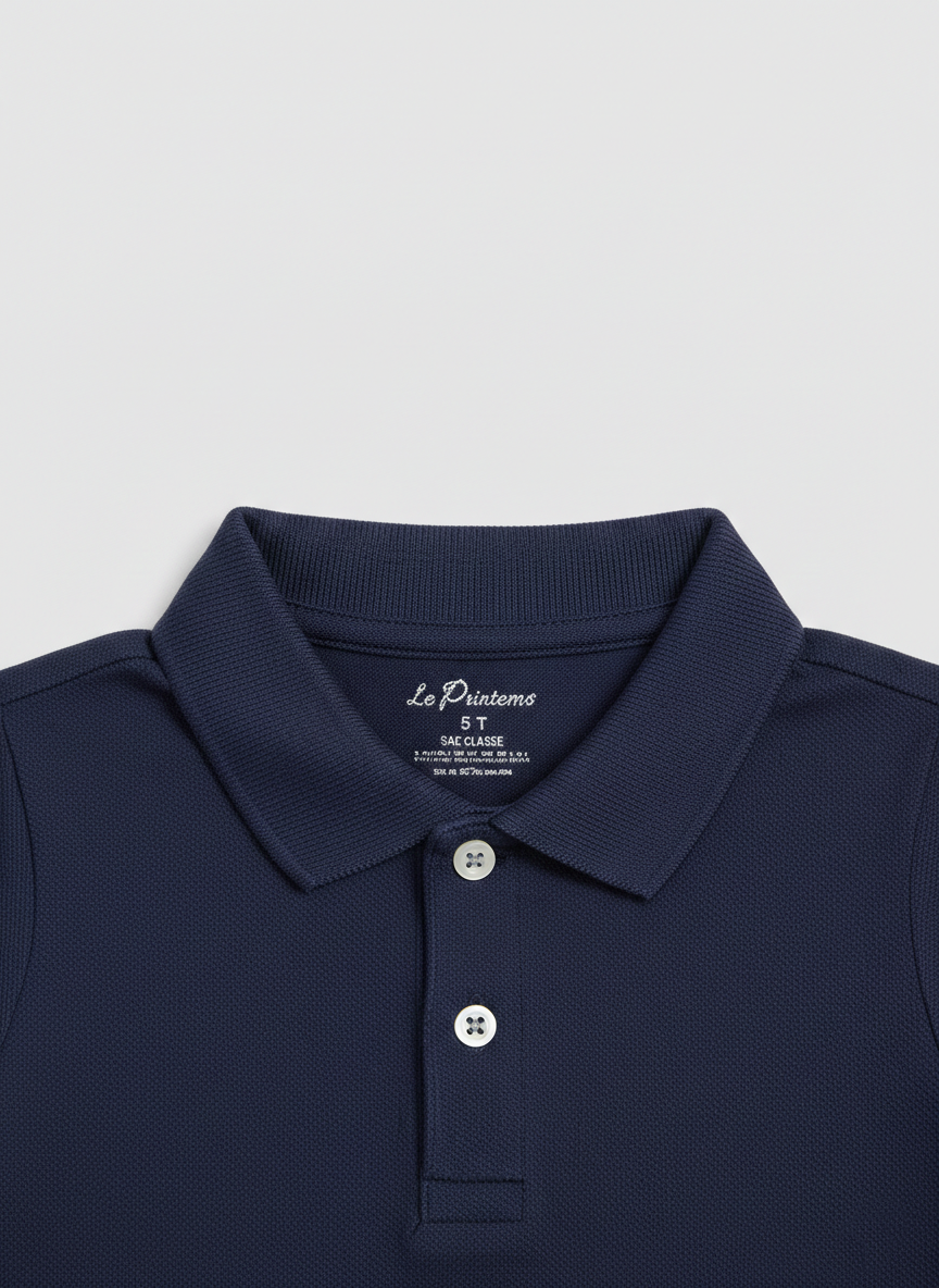 100% Cotton Blue Polo for Kids (9 Months - 5 Years) - Skin Friendly & Regular Fit