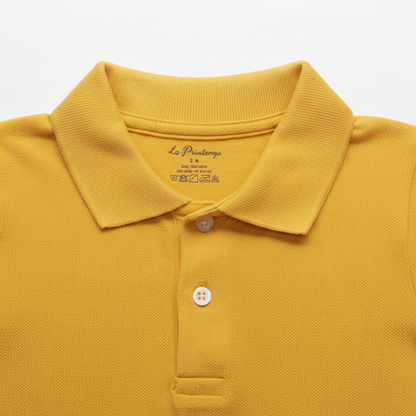 100% Cotton Yellow Polo for Kids (9 Months - 5 Years) - Skin Friendly & Regular Fit
