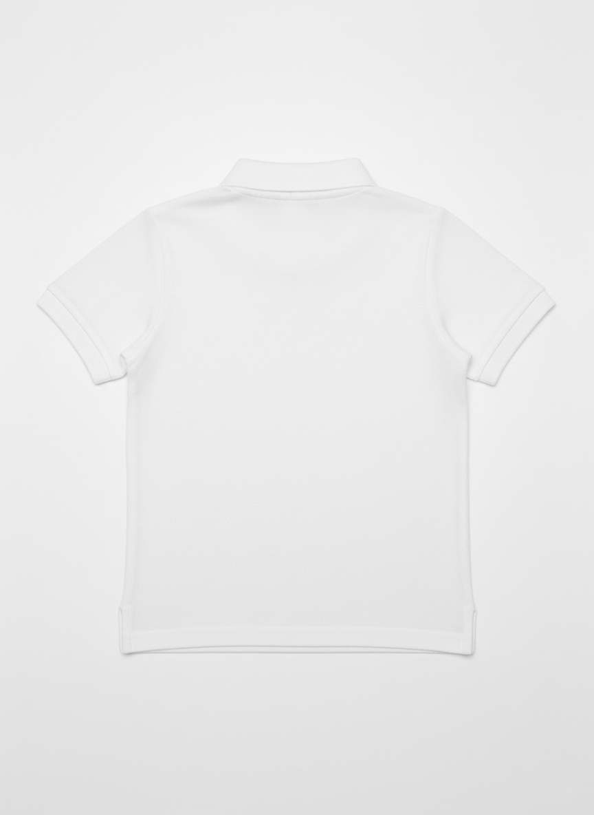 100% Cotton white Polo for Kids (9 Months - 5 Years) - Skin Friendly & Regular Fit