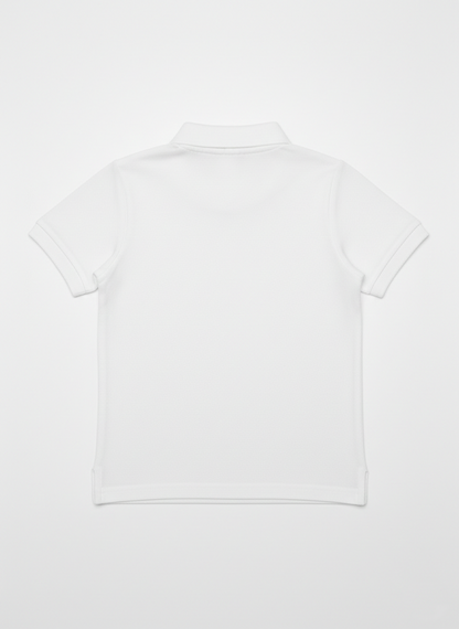 100% Cotton white Polo for Kids (9 Months - 5 Years) - Skin Friendly & Regular Fit