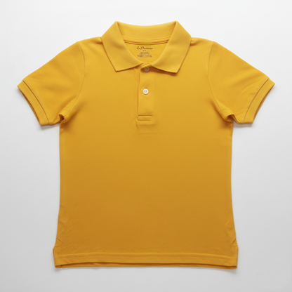 100% Cotton Yellow Polo for Kids (9 Months - 5 Years) - Skin Friendly & Regular Fit