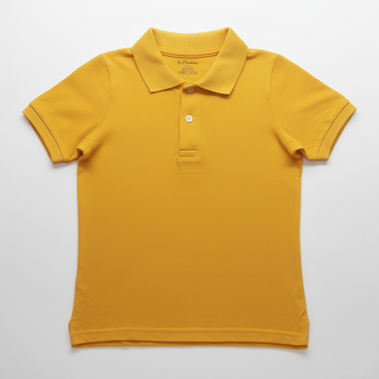 100% Cotton Yellow Polo for Kids (9 Months - 5 Years) - Skin Friendly & Regular Fit