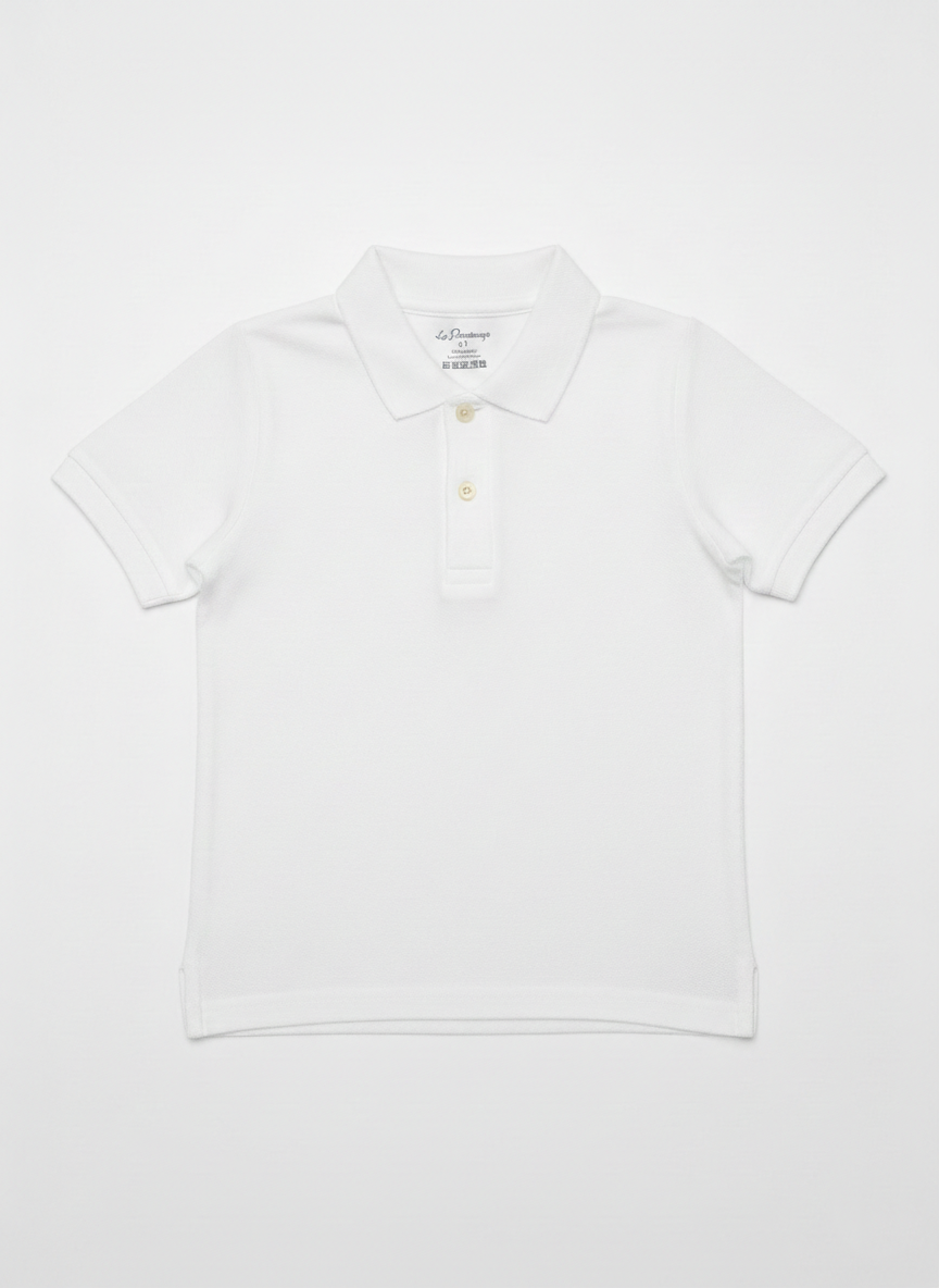 100% Cotton white Polo for Kids (9 Months - 5 Years) - Skin Friendly & Regular Fit