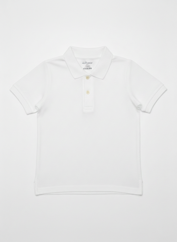 100% Cotton white Polo for Kids (9 Months - 5 Years) - Skin Friendly & Regular Fit