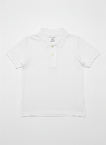 100% Cotton white Polo for Kids (9 Months - 5 Years) - Skin Friendly & Regular Fit
