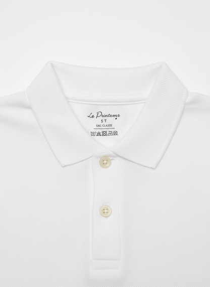 100% Cotton white Polo for Kids (9 Months - 5 Years) - Skin Friendly & Regular Fit