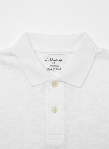 100% Cotton white Polo for Kids (9 Months - 5 Years) - Skin Friendly & Regular Fit