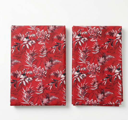 Bebold Digital Printed Bana Doria Lawn 2-PC Unstitched | Red&white